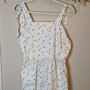 Zara Floral Polka Dot Pocket Wide Leg Jumpsuit